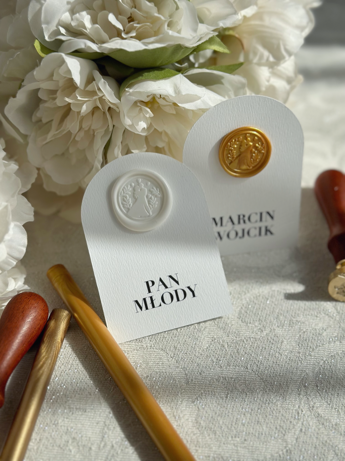 Winietka ślubna z pieczęcią lakową